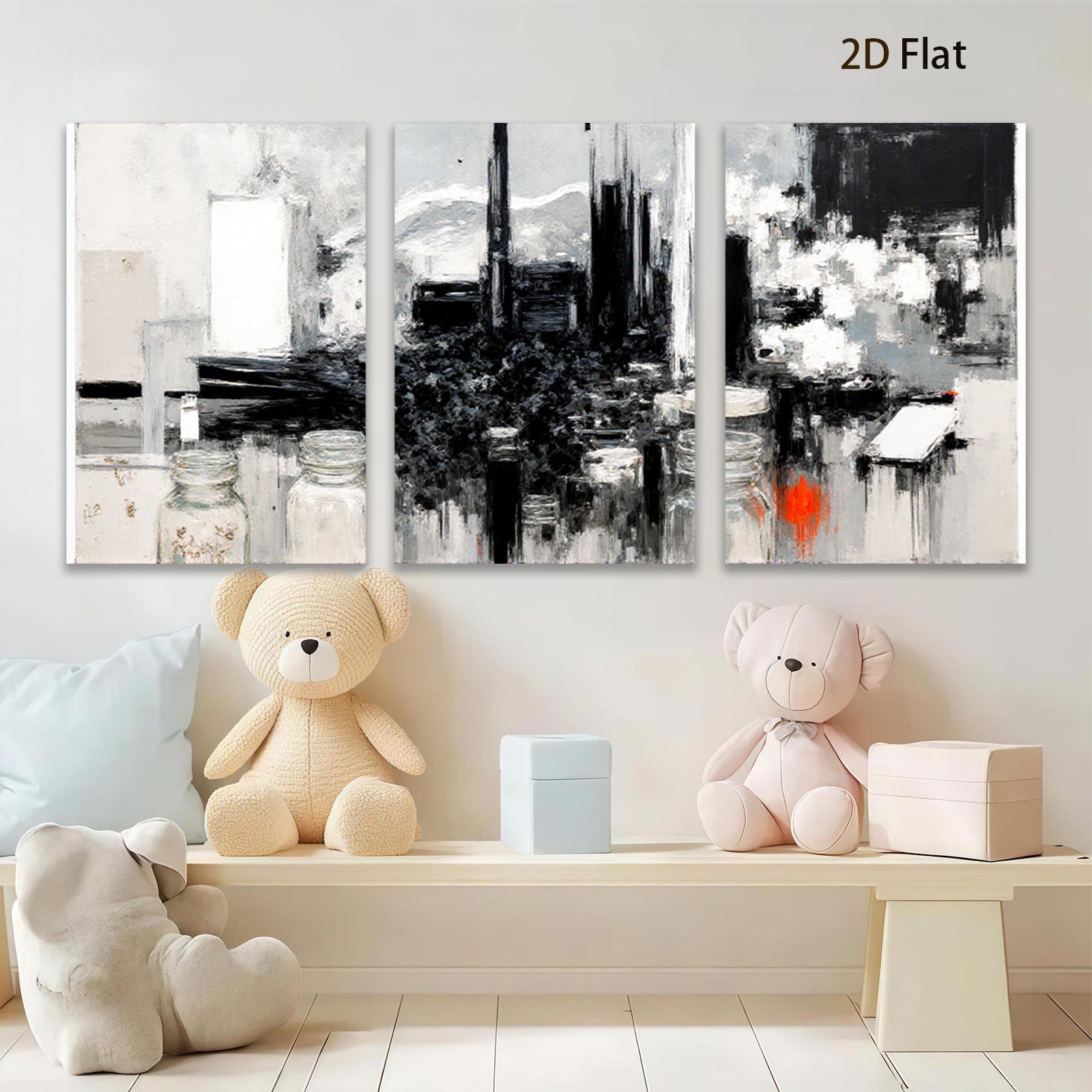 2D flat 1pc Abstract Vessels Modern Wall Art Living Room Bedroom Home Decor Gallery Wrapped Canvas Prints Ready to Hang Farmhouse Style