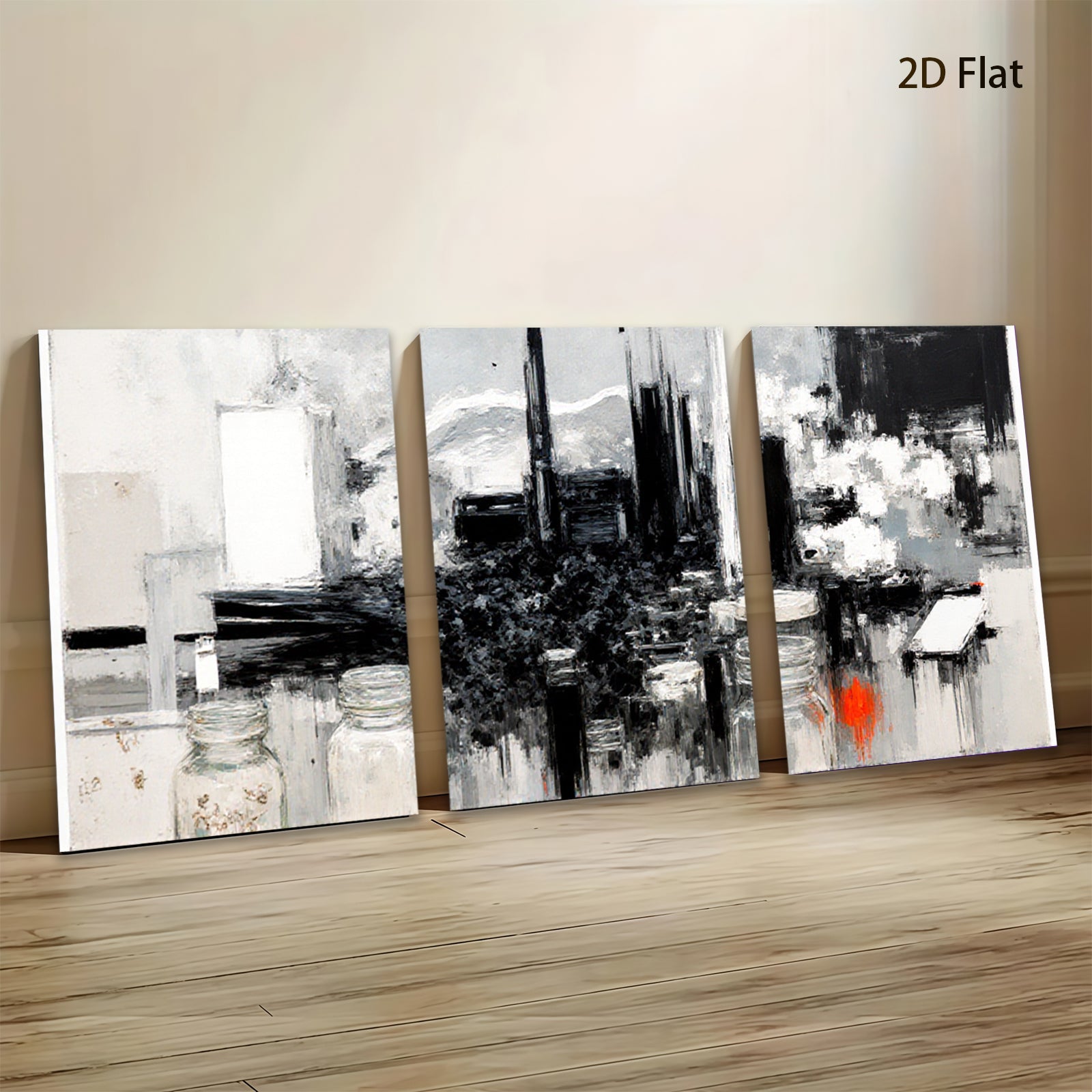 2D flat 1pc Abstract Vessels Modern Wall Art Living Room Bedroom Home Decor Gallery Wrapped Canvas Prints Ready to Hang Farmhouse Style