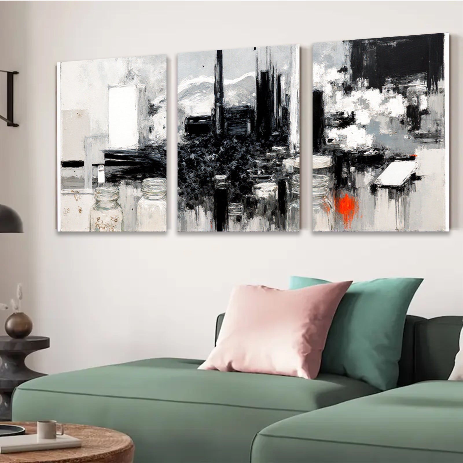 2D flat 1pc Abstract Vessels Modern Wall Art Living Room Bedroom Home Decor Gallery Wrapped Canvas Prints Ready to Hang Farmhouse Style