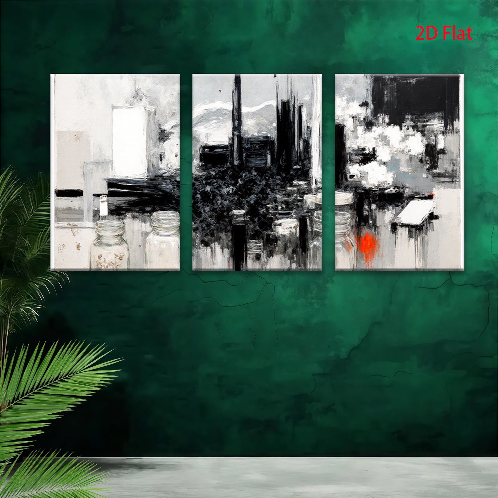 2D flat 1pc Abstract Vessels Modern Wall Art Living Room Bedroom Home Decor Gallery Wrapped Canvas Prints Ready to Hang Farmhouse Style