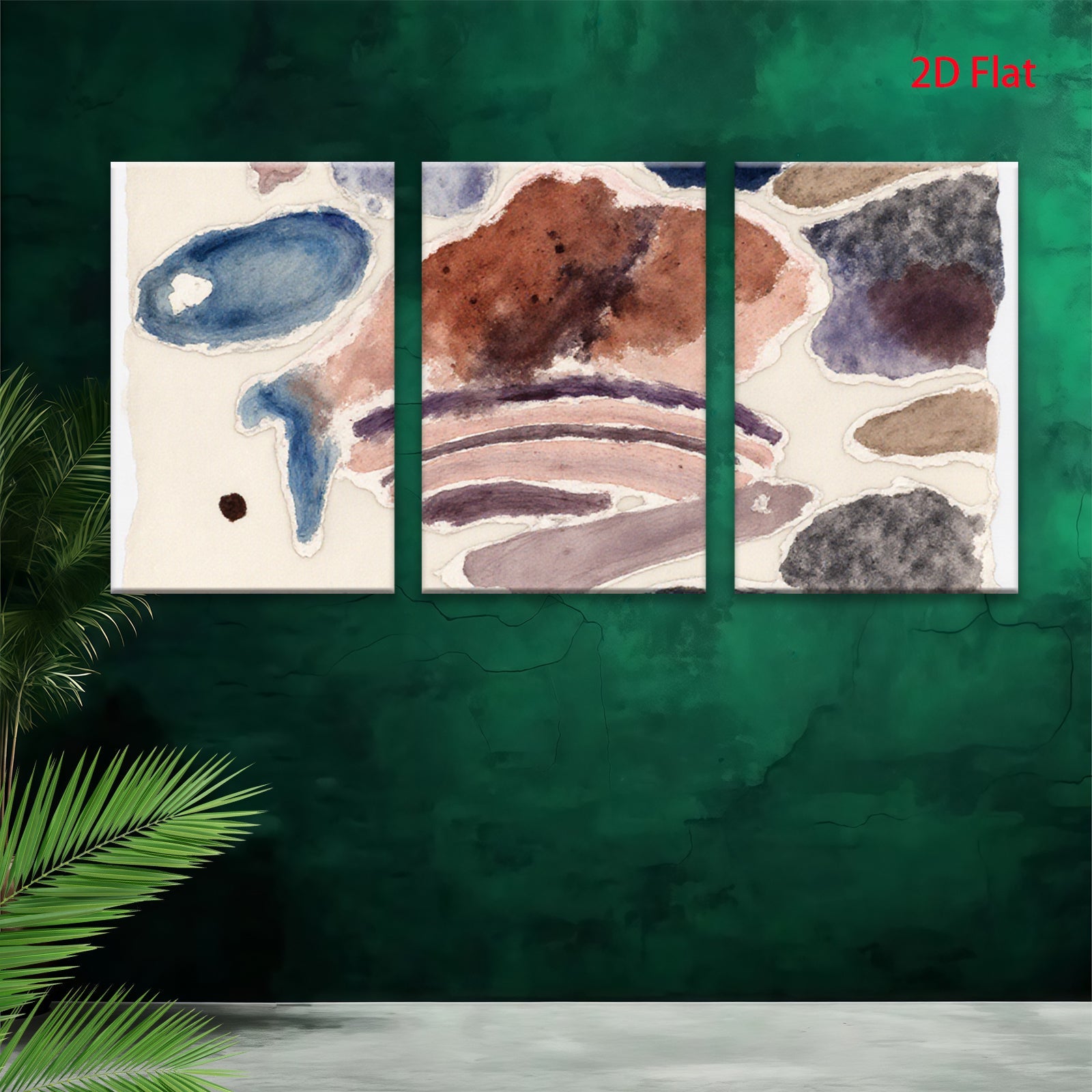 2D flat 1pc Abstract Watercolor Wash Coastal Farmhouse Wall Art Prints Living Room Bedroom Decor Modern Gallery Wrapped Canvas Textured Neutral Tones