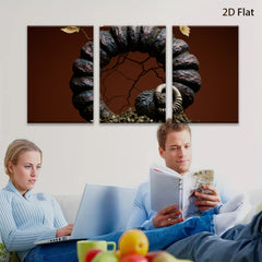 2D flat 1pc Abstract Woodland Sculpture Artistic Home Decor Wall Art Rustic Farmhouse Living Room Bedroom Gallery Wrapped Canvas Print Modern Minimalist Aesthetic