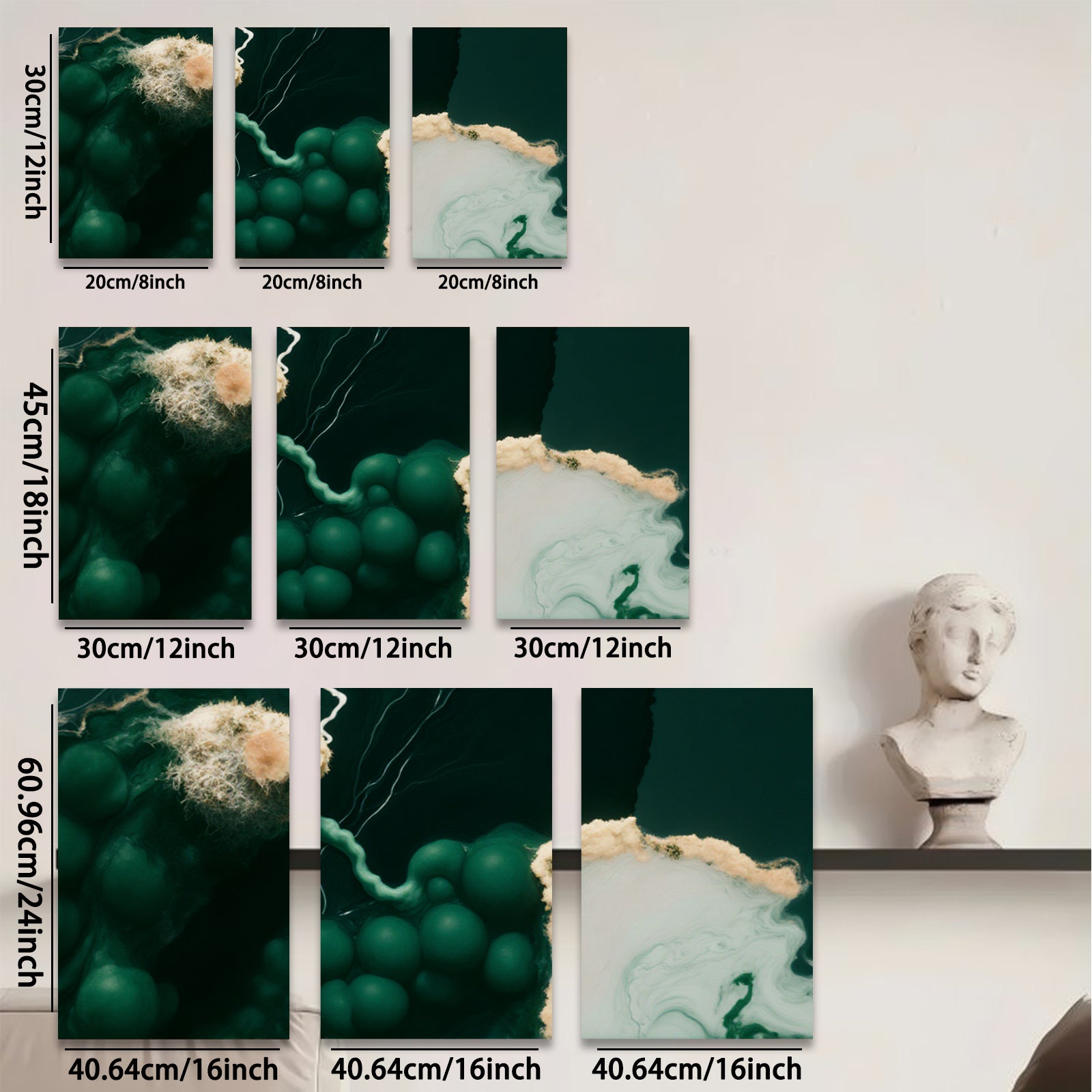 2D flat 1pc Abstract botanical art lush green tendrils delicate floral accent living room bedroom gallery wall modern farmhouse coastal decor statement piece