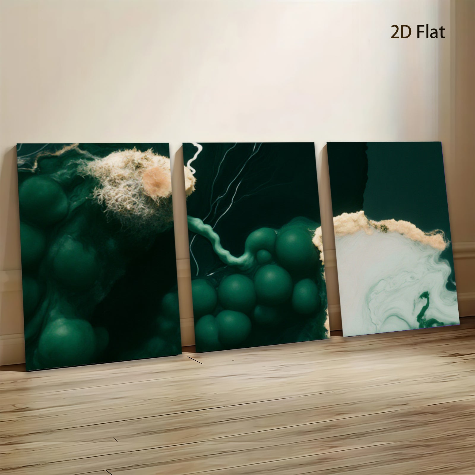 2D flat 1pc Abstract botanical art lush green tendrils delicate floral accent living room bedroom gallery wall modern farmhouse coastal decor statement piece