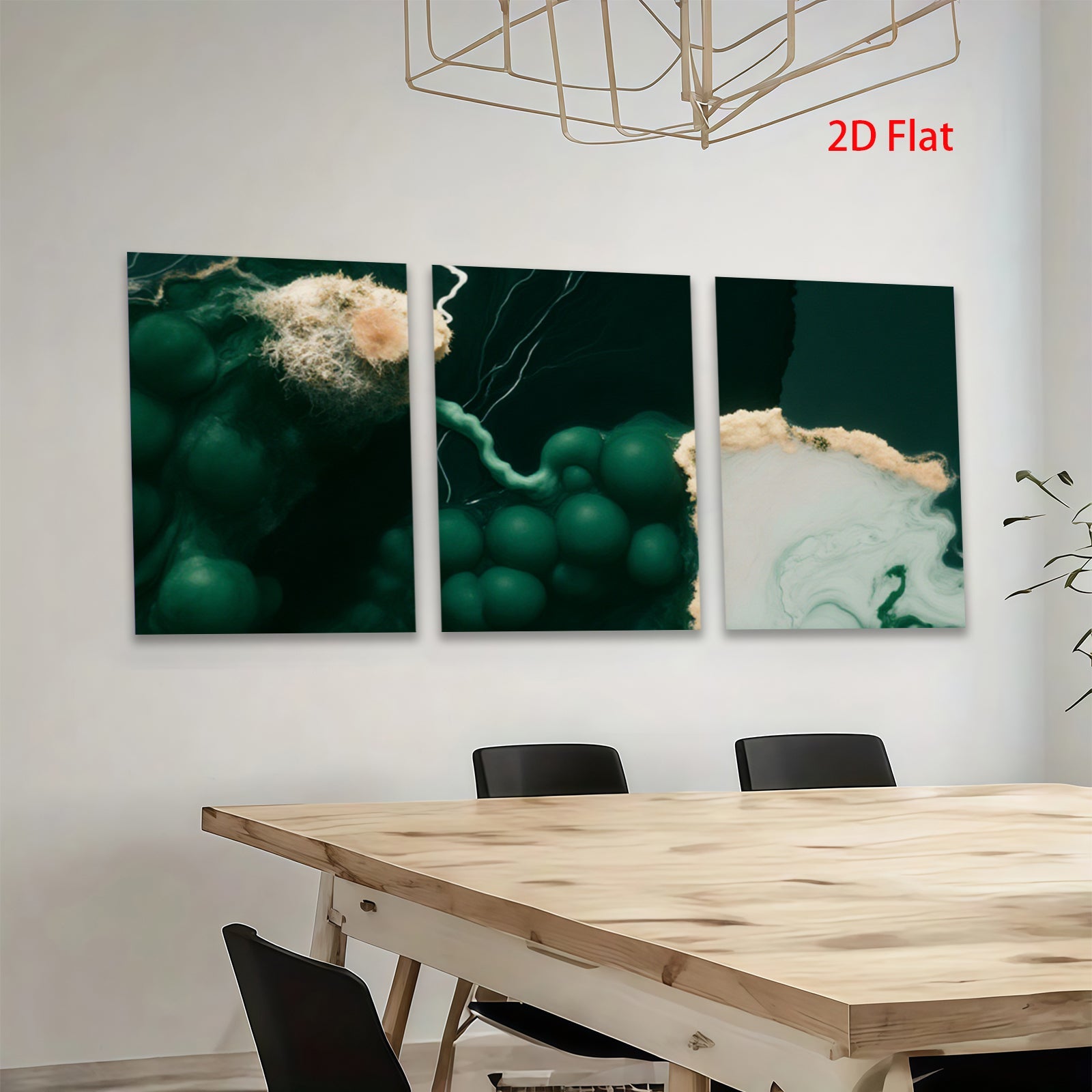 2D flat 1pc Abstract botanical art lush green tendrils delicate floral accent living room bedroom gallery wall modern farmhouse coastal decor statement piece