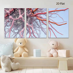 2D flat 1pc Abstract botanical roots sprawling branches wall art bedroom living room modern farmhouse gallery wrapped canvas prints ready to hang