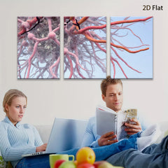 2D flat 1pc Abstract botanical roots sprawling branches wall art bedroom living room modern farmhouse gallery wrapped canvas prints ready to hang