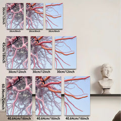 2D flat 1pc Abstract botanical roots sprawling branches wall art bedroom living room modern farmhouse gallery wrapped canvas prints ready to hang