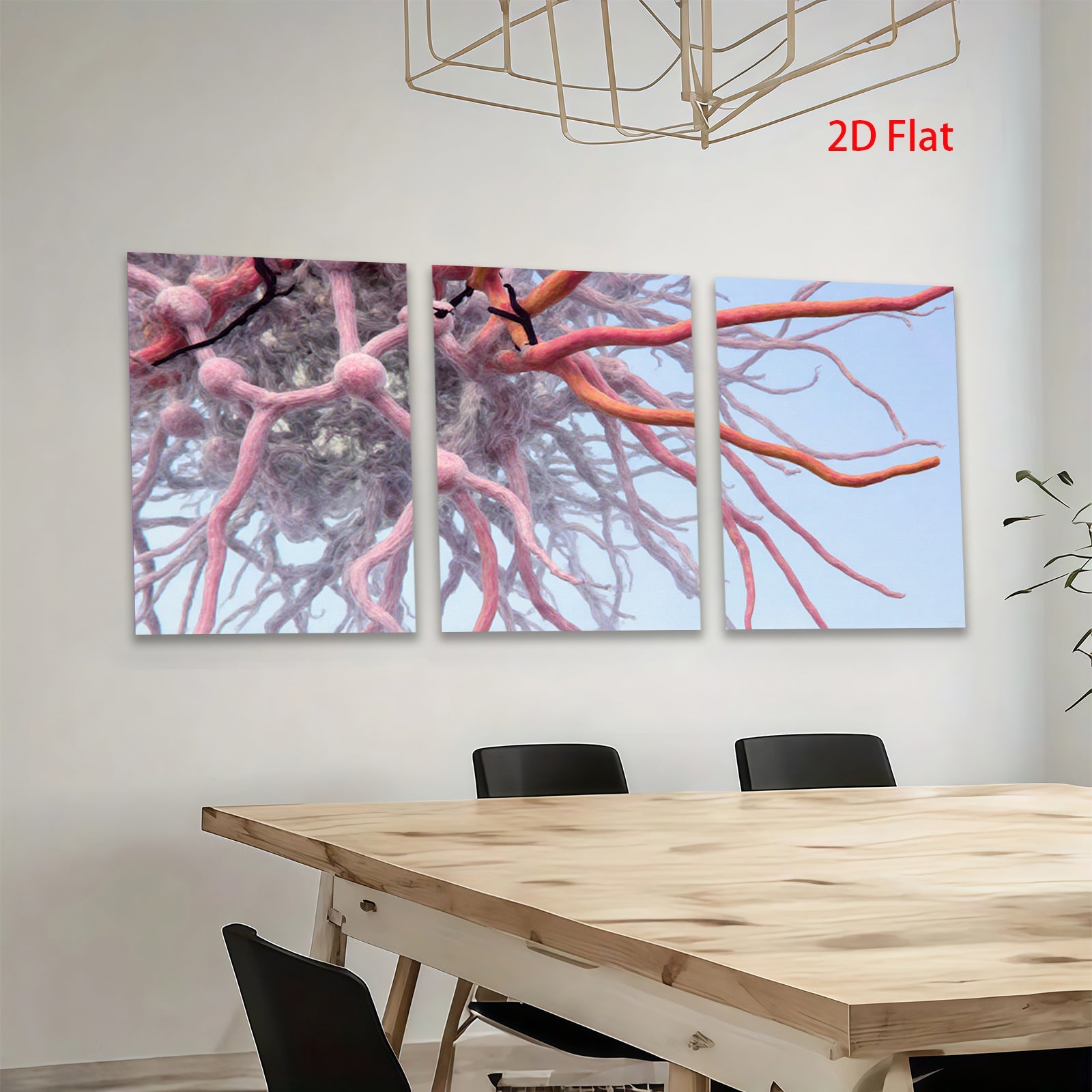 2D flat 1pc Abstract botanical roots sprawling branches wall art bedroom living room modern farmhouse gallery wrapped canvas prints ready to hang