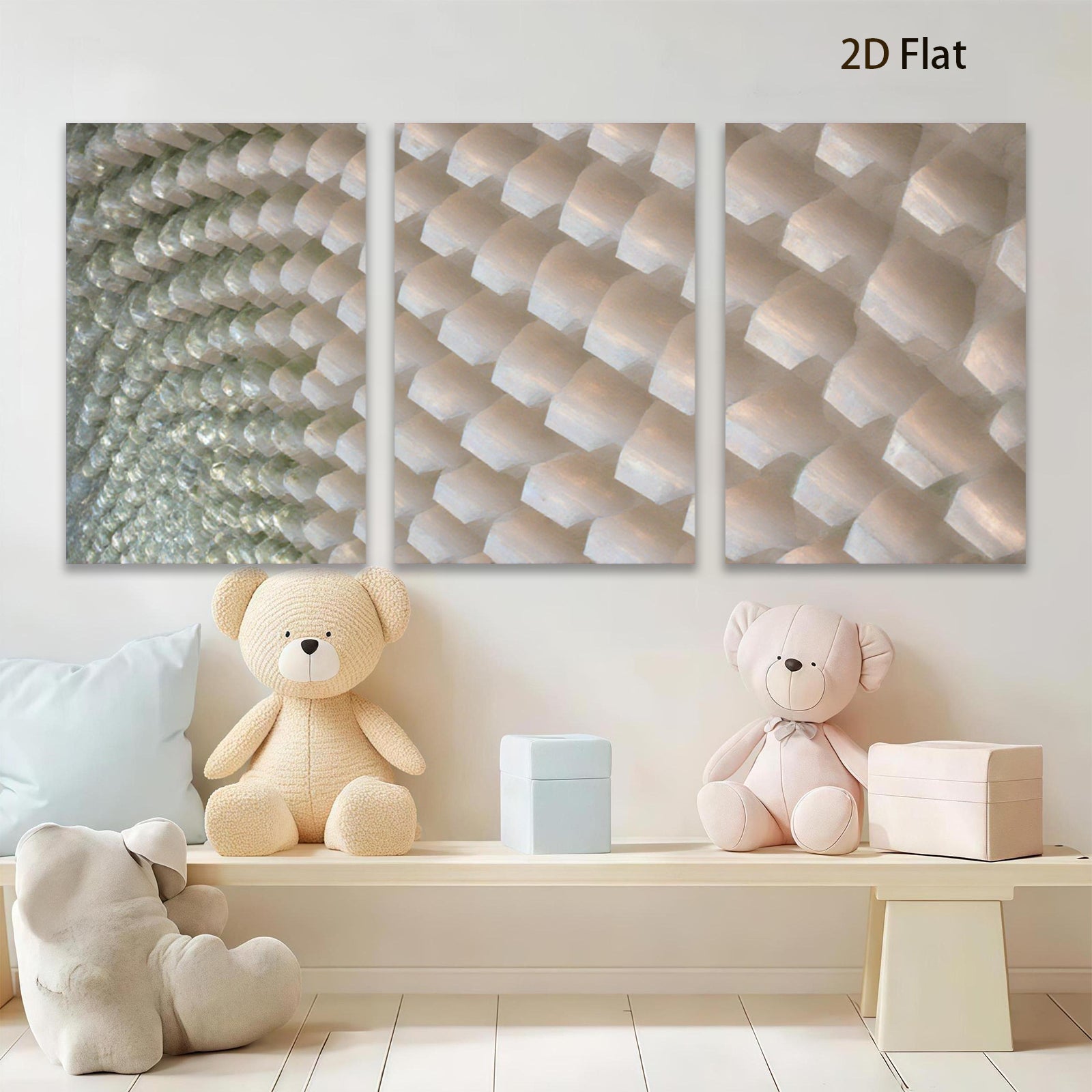 2D flat 1pc Abstract geometric tile pattern wall art for living room bedroom home decor farmhouse style modern minimalist gallery wrapped canvas print