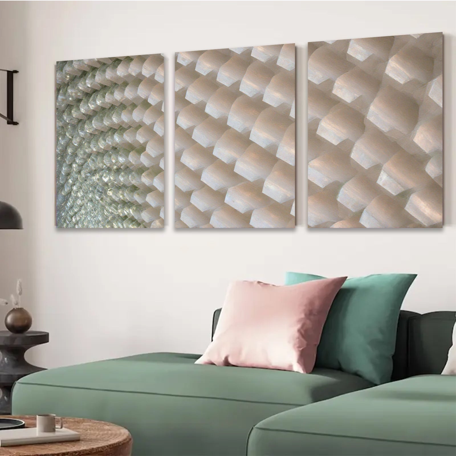 2D flat 1pc Abstract geometric tile pattern wall art for living room bedroom home decor farmhouse style modern minimalist gallery wrapped canvas print