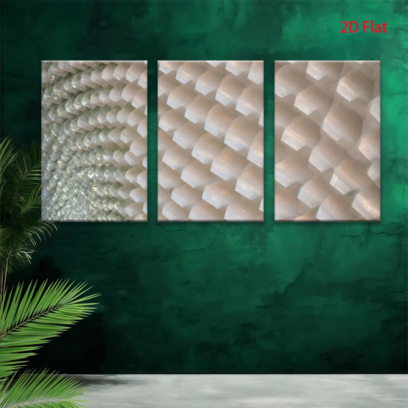 2D flat 1pc Abstract geometric tile pattern wall art for living room bedroom home decor farmhouse style modern minimalist gallery wrapped canvas print