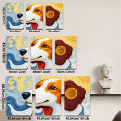 2D flat 1pc Adorable Dog Portrait Wall Art Canvas Prints for Living Room Bedroom Decor Farmhouse Style Modern Home Decorations Gift Ideas