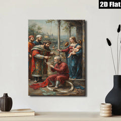 2D flat 1pc Adoration Magi Jesus biblical art wall decor living room bedroom farmhouse style canvas prints modern home accents