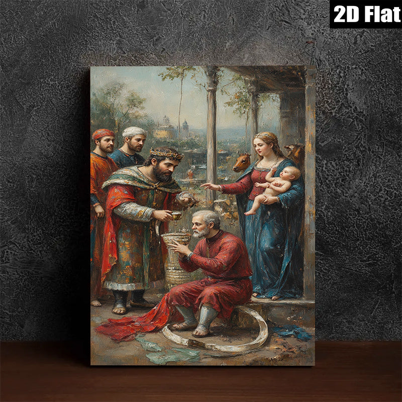 2D flat 1pc Adoration Magi Jesus biblical art wall decor living room bedroom farmhouse style canvas prints modern home accents