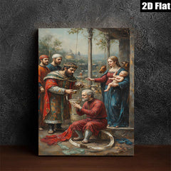 2D flat 1pc Adoration Magi Jesus biblical art wall decor living room bedroom farmhouse style canvas prints modern home accents