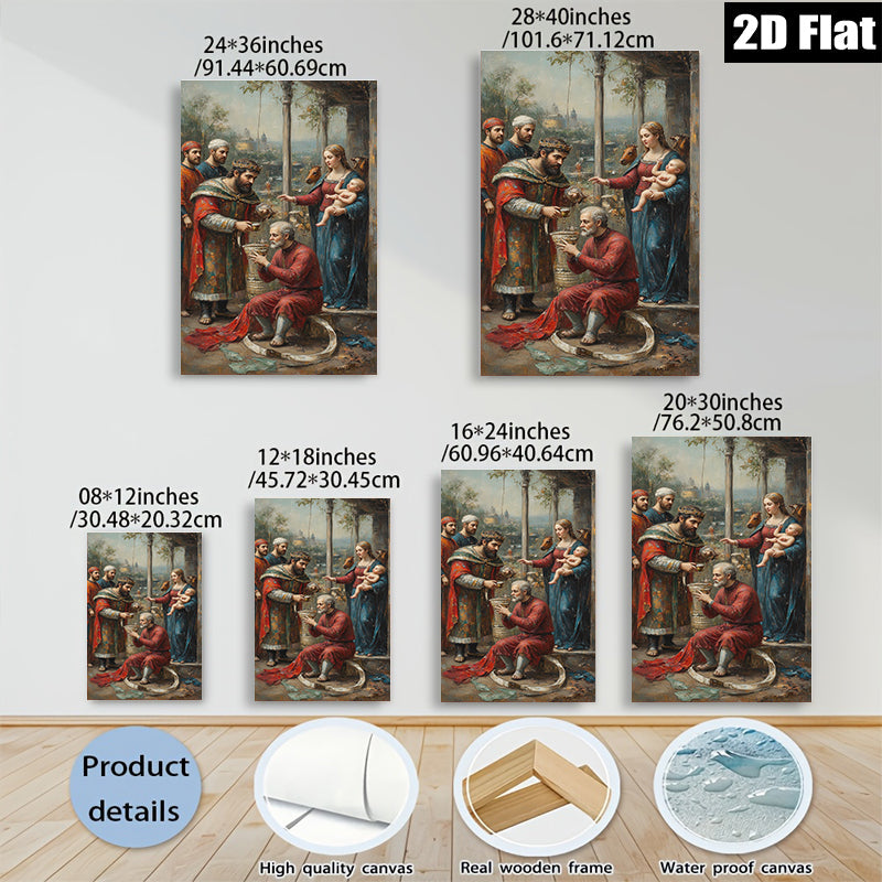 2D flat 1pc Adoration Magi Jesus biblical art wall decor living room bedroom farmhouse style canvas prints modern home accents