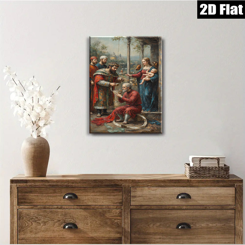 2D flat 1pc Adoration Magi Jesus biblical art wall decor living room bedroom farmhouse style canvas prints modern home accents