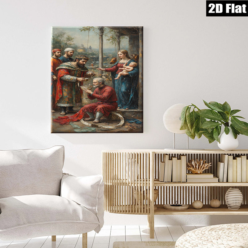 2D flat 1pc Adoration Magi Jesus biblical art wall decor living room bedroom farmhouse style canvas prints modern home accents