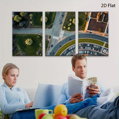 2D flat 1pc Aerial View Cityscape Road Modern Wall Art Living Room Decor Farmhouse Style Canvas Print Bedroom Decor Gallery Wrapped Ready to Hang Large Size