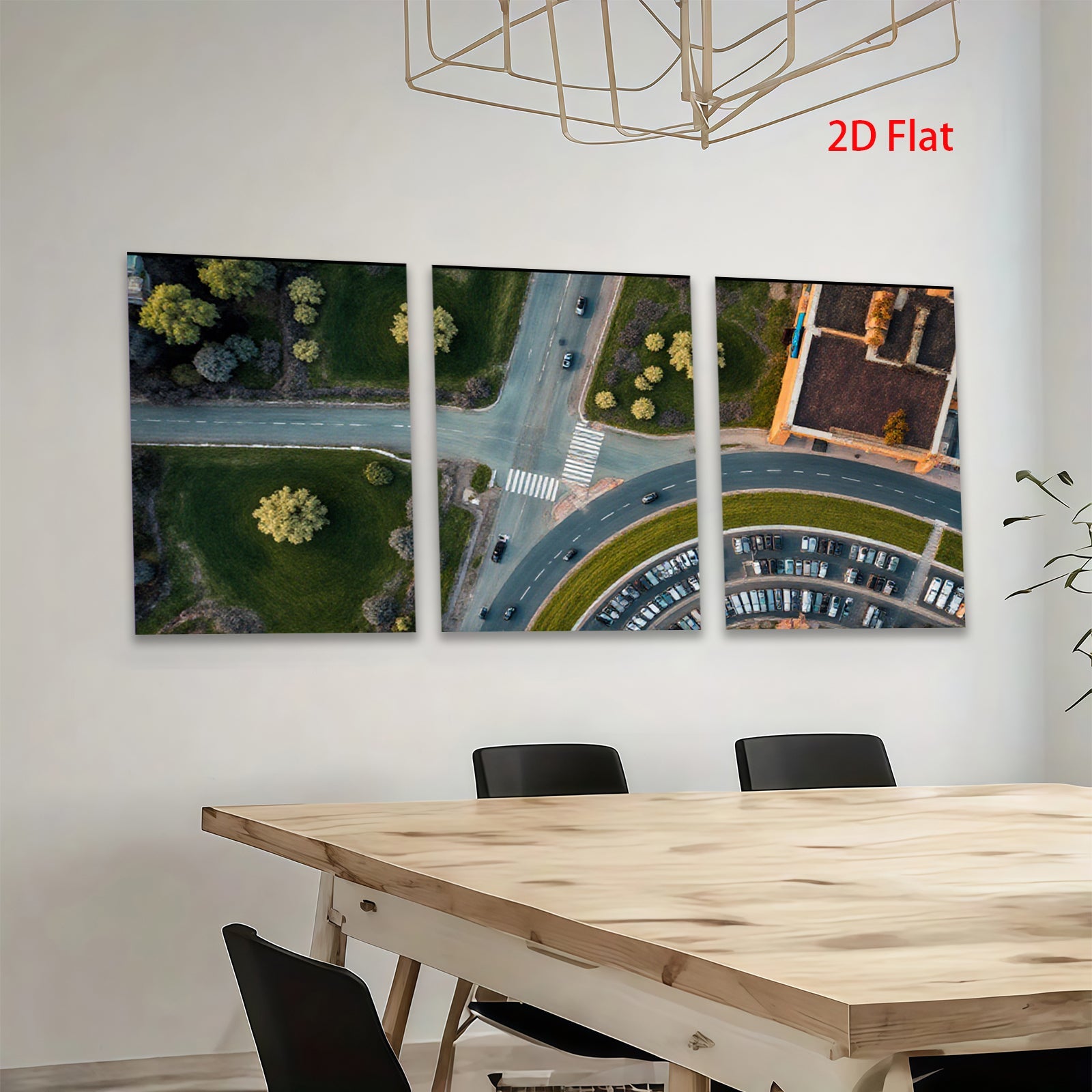 2D flat 1pc Aerial View Cityscape Road Modern Wall Art Living Room Decor Farmhouse Style Canvas Print Bedroom Decor Gallery Wrapped Ready to Hang Large Size