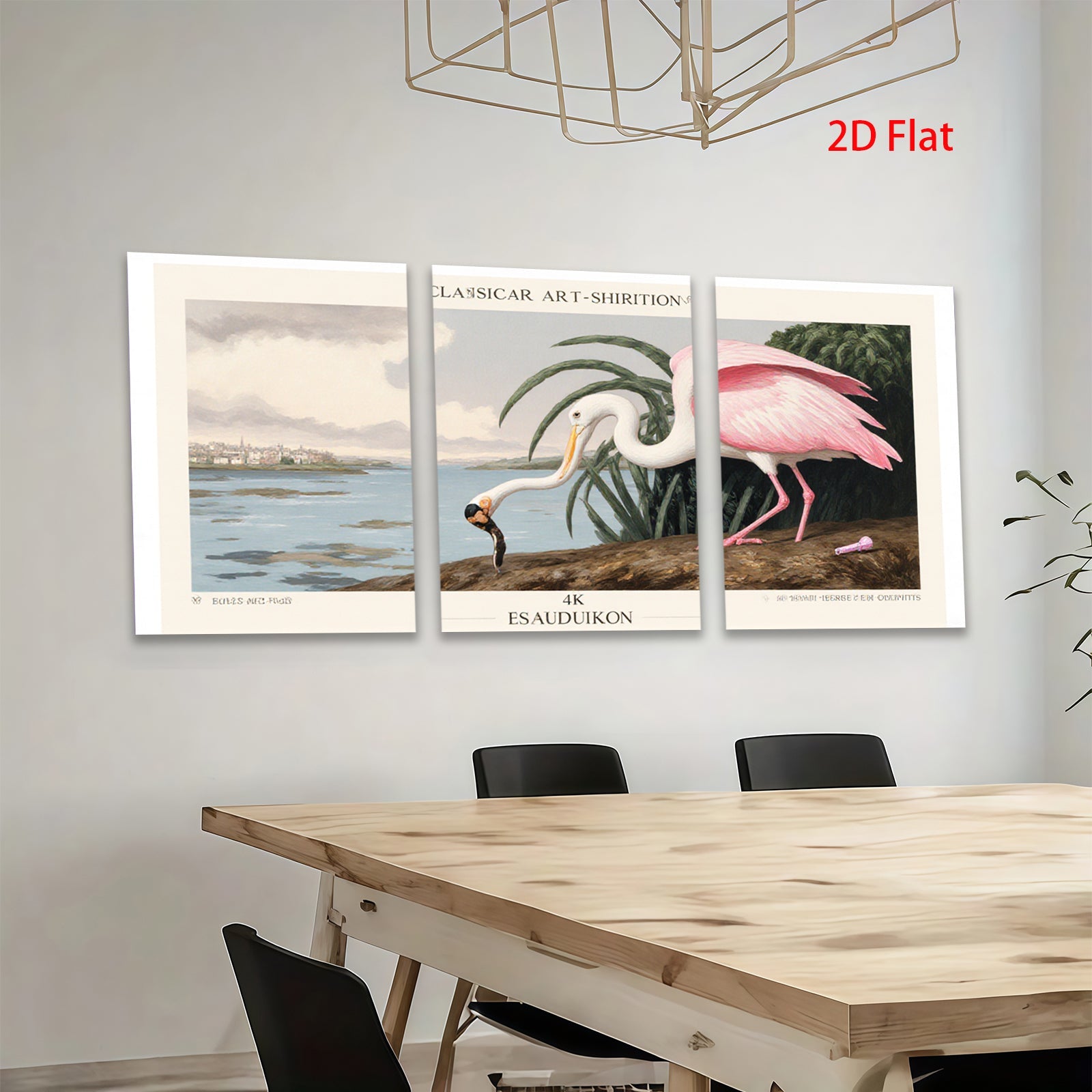 2D flat 1pc American Flamingo Birds Wall Art Canvas Painting Living Room Bedroom Home Decor Modern Farmhouse Style Gallery Wrapped Prints Large Size