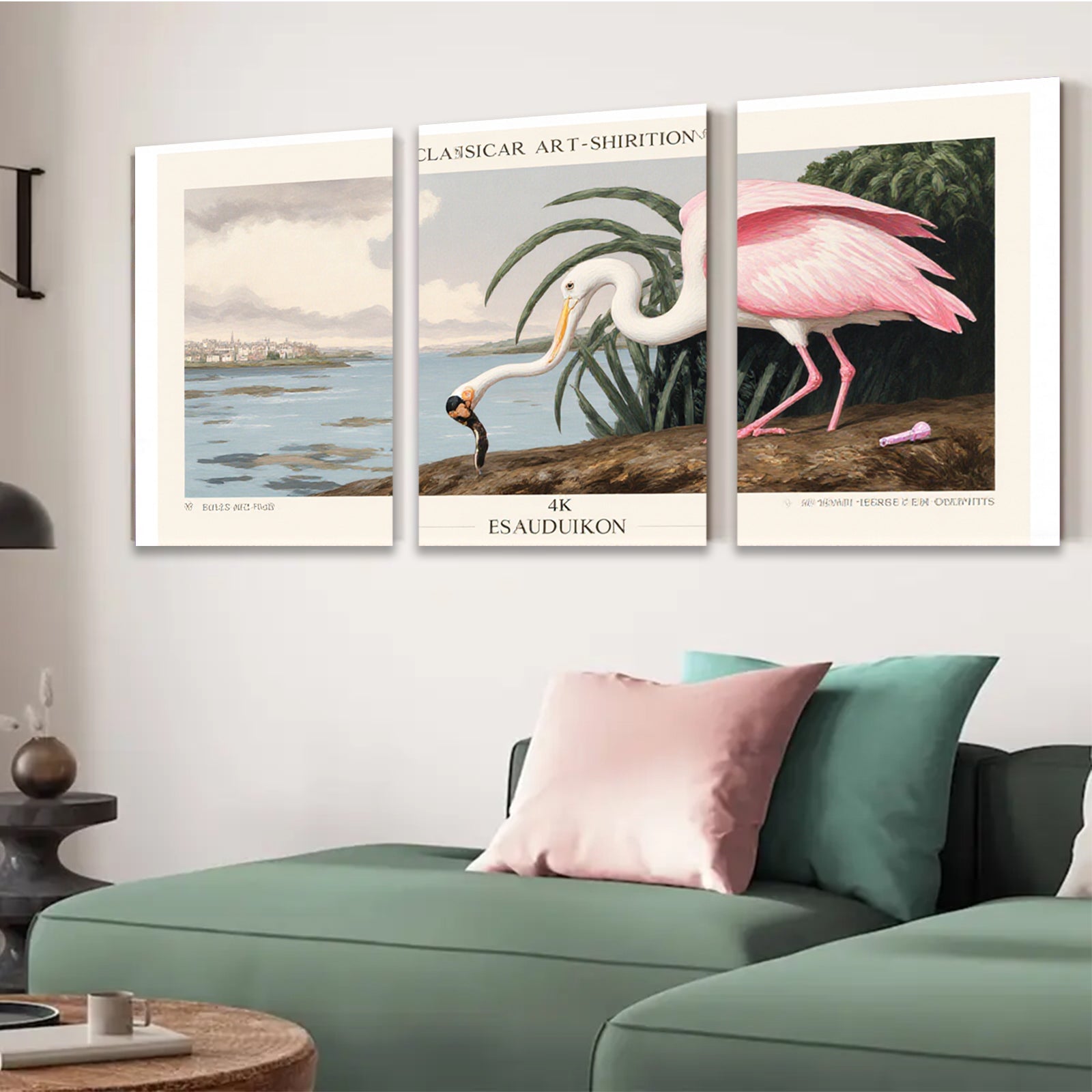 2D flat 1pc American Flamingo Birds Wall Art Canvas Painting Living Room Bedroom Home Decor Modern Farmhouse Style Gallery Wrapped Prints Large Size