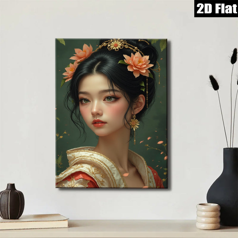 2D flat 1pc Ancient Beauty Floral Portrait Wall Art Decor Living Room Bedroom Canvas Prints Modern Home D��cor Gift Ideas Trending Now