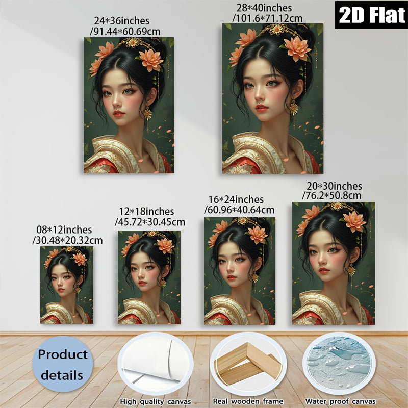 2D flat 1pc Ancient Beauty Floral Portrait Wall Art Decor Living Room Bedroom Canvas Prints Modern Home D��cor Gift Ideas Trending Now