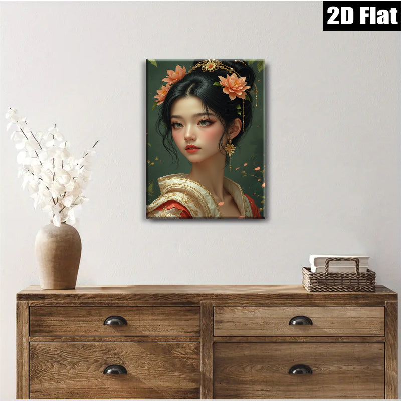 2D flat 1pc Ancient Beauty Floral Portrait Wall Art Decor Living Room Bedroom Canvas Prints Modern Home D��cor Gift Ideas Trending Now