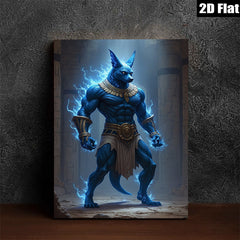 2D flat 1pc Ancient Egyptian God Anubis Powerful Protector Wall Art Canvas Prints for Living Room Bedroom Home Decor Modern Farmhouse Style
