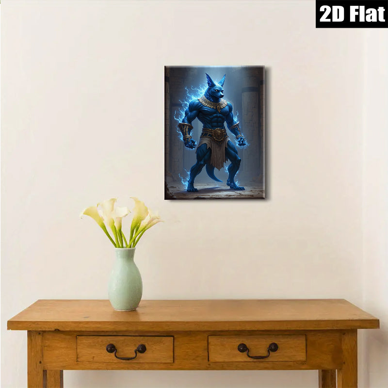 2D flat 1pc Ancient Egyptian God Anubis Powerful Protector Wall Art Canvas Prints for Living Room Bedroom Home Decor Modern Farmhouse Style