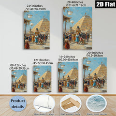 2D flat 1pc Ancient Egyptian Procession vibrant wall art living room bedroom decor farmhouse style gallery wrapped canvas prints timeless elegance