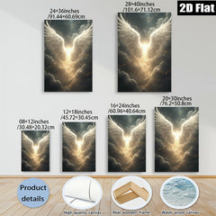 2D flat 1pc Angel Wings Heavenly Glow Wall Art Decor for Living Room Bedroom Spiritual Healing Modern Farmhouse Gallery Wrapped Canvas Prints