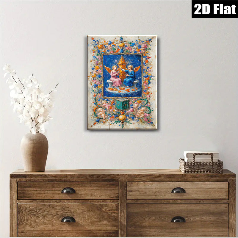 2D flat 1pc Angelic Vision Baroque Style Wall Art Religious Decor Living Room Bedroom Gallery Wrapped Canvas Prints Home Decor Farmhouse Style