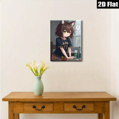 2D flat 1pc Anime Girl Dining Room Wall Art Decor Canvas Prints for Living Room Bedroom Home Office Modern Aesthetic Gallery Wrapped Ready to Hang