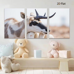 2D flat 1pc Antelope Portrait Wildlife Canvas Wall Art for Living Room Bedroom Home Decor Farmhouse Style Modern Aesthetic Gallery Wrapped