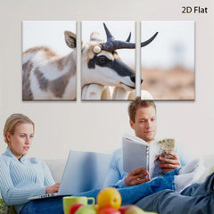 2D flat 1pc Antelope Portrait Wildlife Canvas Wall Art for Living Room Bedroom Home Decor Farmhouse Style Modern Aesthetic Gallery Wrapped