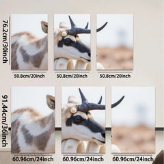 2D flat 1pc Antelope Portrait Wildlife Canvas Wall Art for Living Room Bedroom Home Decor Farmhouse Style Modern Aesthetic Gallery Wrapped
