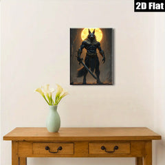 2D flat 1pc Anubis Egyptian God Warrior Portrait Wall Art Canvas Prints Living Room Bedroom Home Decor Modern Farmhouse Rustic Gallery Wrapped Ready to Hang