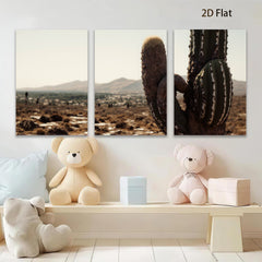 2D flat 1pc Arizona desert cactus landscape wall art prints for living room bedroom home decor farmhouse style gallery wrapped canvas prints modern minimalist botanical art