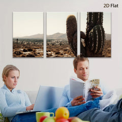 2D flat 1pc Arizona desert cactus landscape wall art prints for living room bedroom home decor farmhouse style gallery wrapped canvas prints modern minimalist botanical art