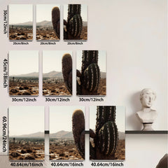 2D flat 1pc Arizona desert cactus landscape wall art prints for living room bedroom home decor farmhouse style gallery wrapped canvas prints modern minimalist botanical art