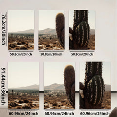 2D flat 1pc Arizona desert cactus landscape wall art prints for living room bedroom home decor farmhouse style gallery wrapped canvas prints modern minimalist botanical art