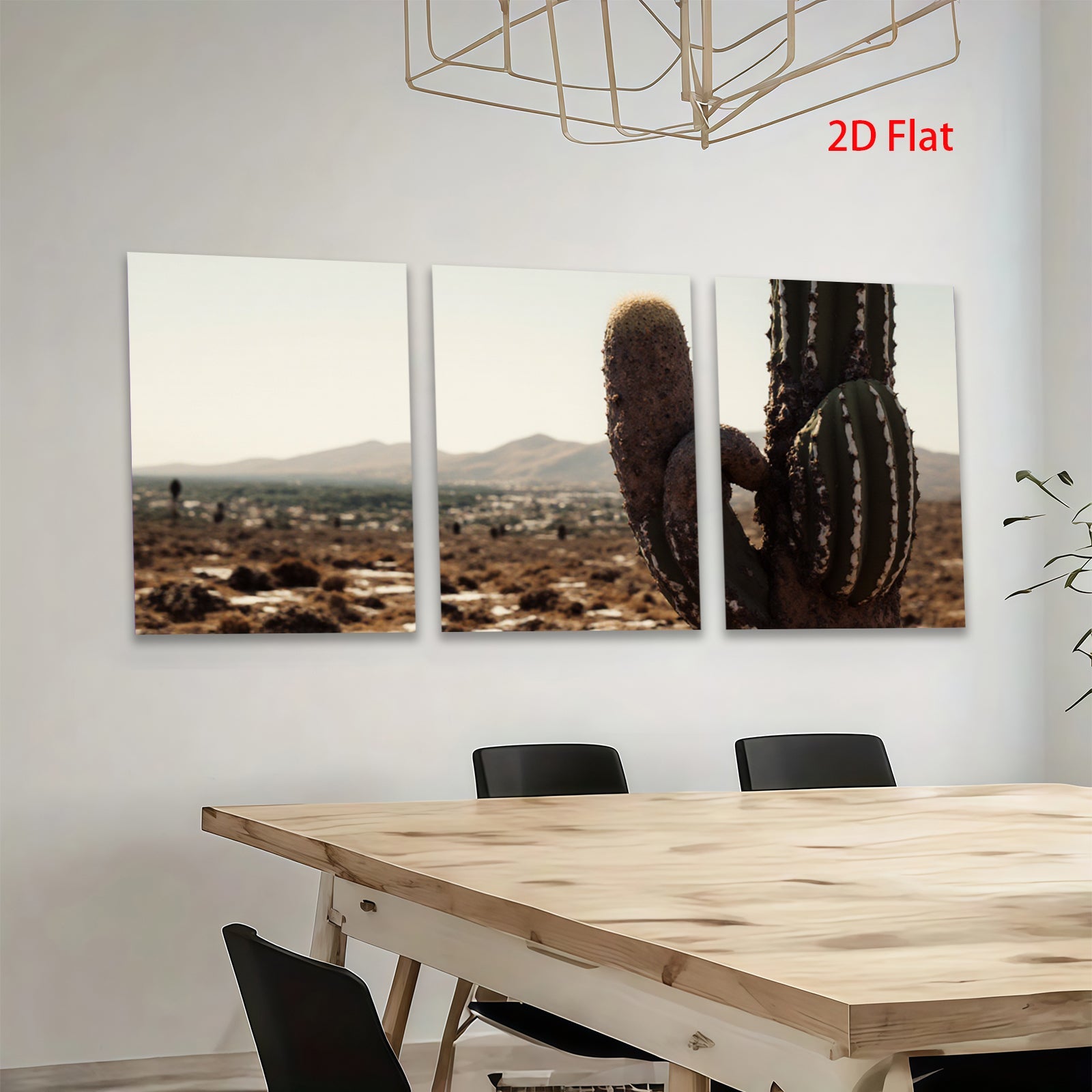 2D flat 1pc Arizona desert cactus landscape wall art prints for living room bedroom home decor farmhouse style gallery wrapped canvas prints modern minimalist botanical art