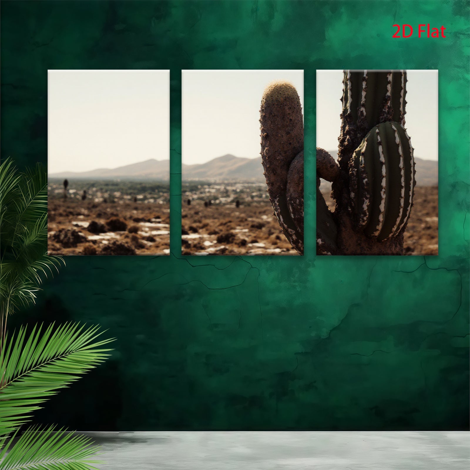 2D flat 1pc Arizona desert cactus landscape wall art prints for living room bedroom home decor farmhouse style gallery wrapped canvas prints modern minimalist botanical art