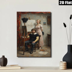2D flat 1pc Artist Portrait Romantic Scene Living Room Bedroom Gallery Wall Art Home Decor Canvas Print Modern Farmhouse Style