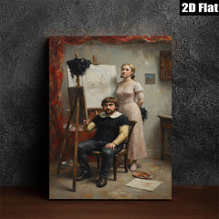 2D flat 1pc Artist Portrait Romantic Scene Living Room Bedroom Gallery Wall Art Home Decor Canvas Print Modern Farmhouse Style