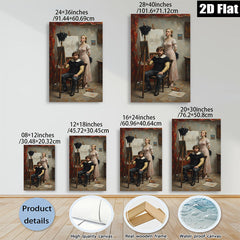 2D flat 1pc Artist Portrait Romantic Scene Living Room Bedroom Gallery Wall Art Home Decor Canvas Print Modern Farmhouse Style