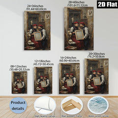 2D flat 1pc Artist Studio Reflection Introspective Portrait Wall Art Decor Living Room Bedroom Gallery Wrapped Canvas Modern Farmhouse Style